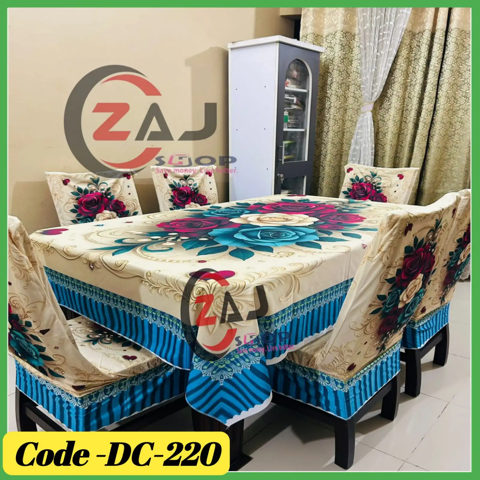 3D প্রিন্টের প্রিমিয়াম ডাইনিং টেবিল ক্লথ ও চেয়ার কভার ।। কোডঃ DC 220